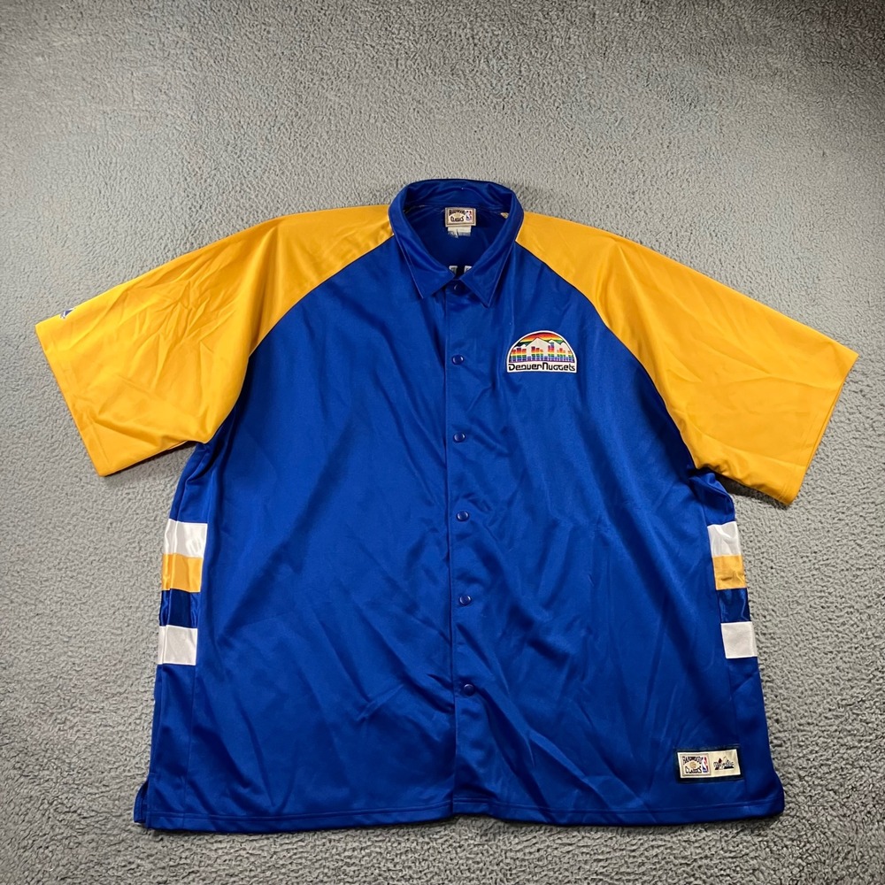 Vtg NBA Hardwood Classics Warm Up Shirt 4XL Denver Nuggets Rainbow Skyline Baggy